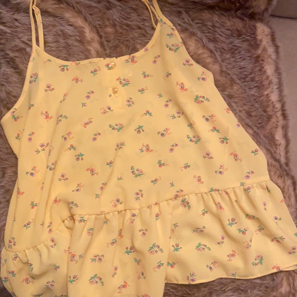 Yellow flowy tank top